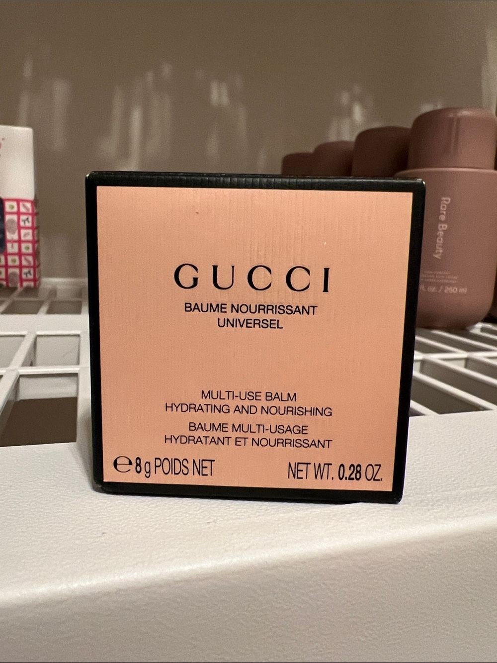 Gucci Nourishing Balm Box in Black with Rose Gold Text